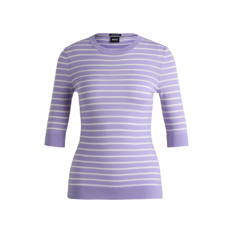 Merino-wool sweater with breton stripes