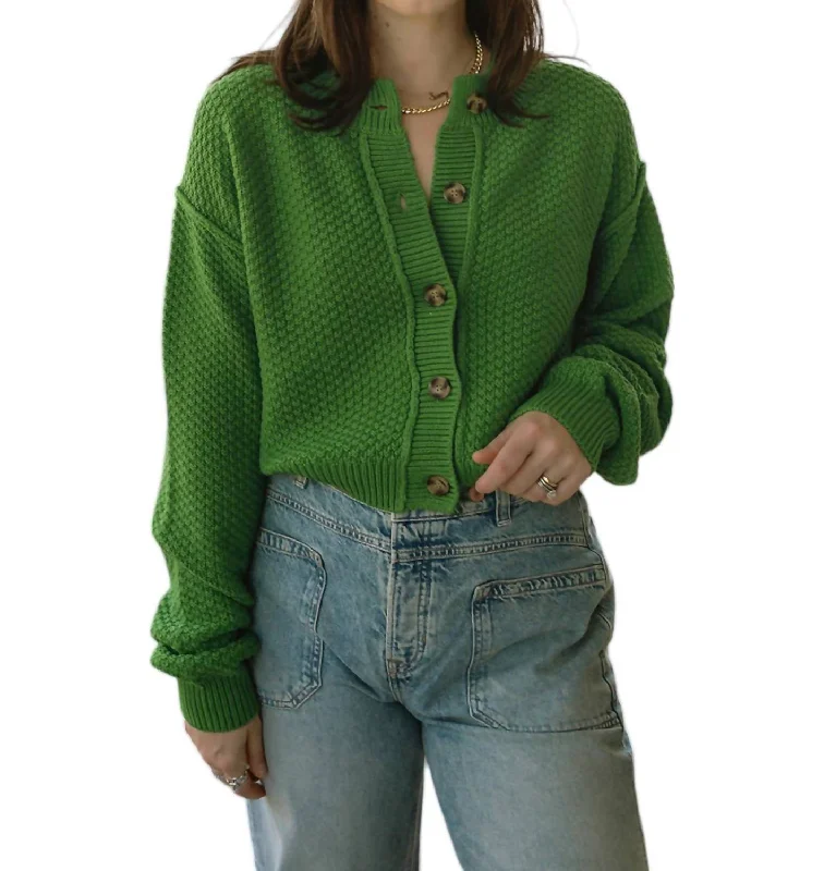 Lila Cardigan Sweater In Forest Green