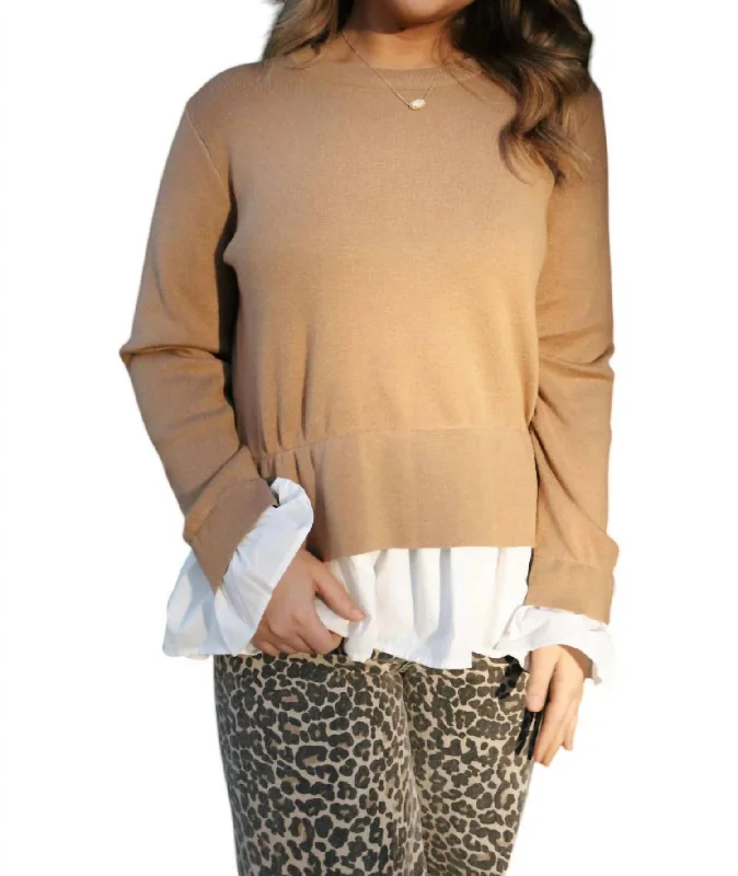 Combo Sweater In Camel