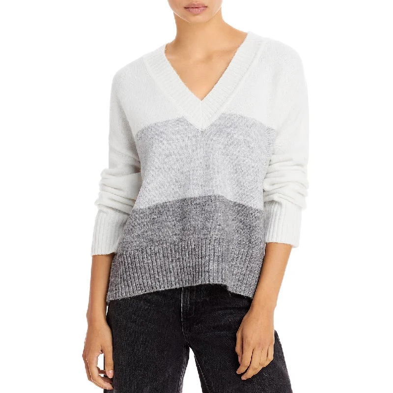 Aqua Womens Colorblock Knit Pullover Sweater