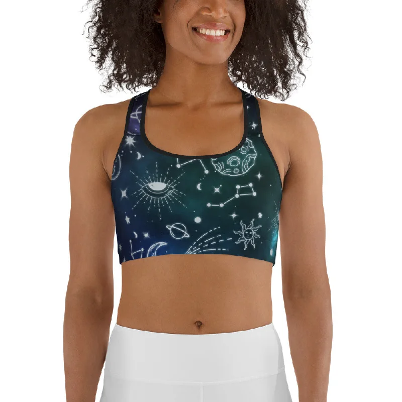 Lively And Youthful Spiritual Doodles Sports Bra