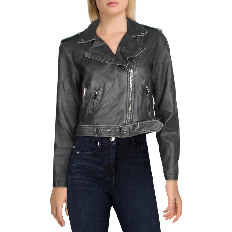 Smart Casuals Levi Strauss & Co. Womens Faux Leather Cold Weather Moto Coat