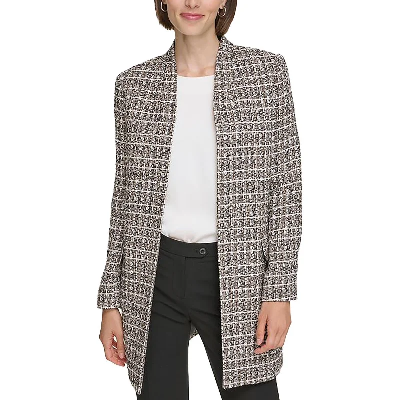 Soft Looks Calvin Klein Womens Textured Open Front Long Coat
