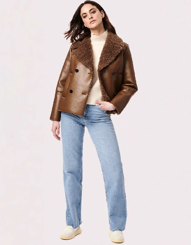 Cozy Pants In the Mix Vegan Leather-Fur Jacket