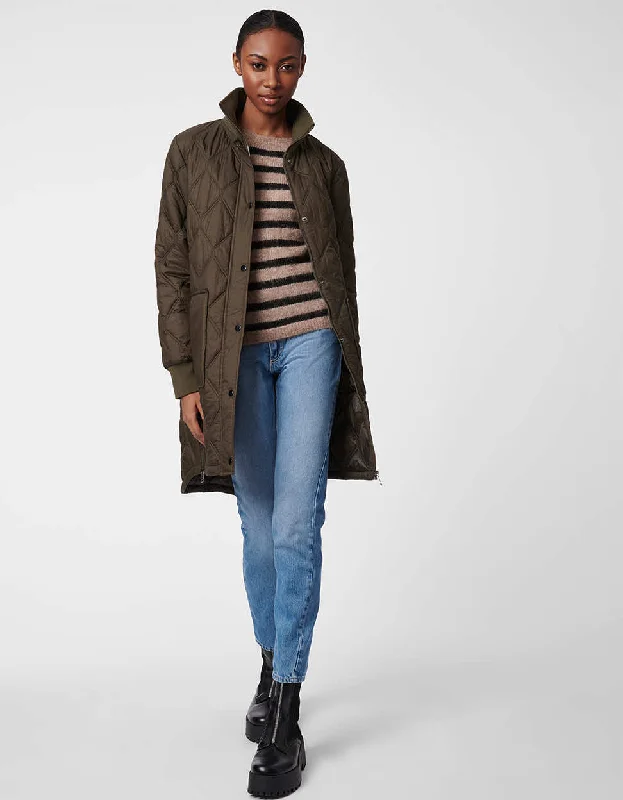 Casual Comfort Diamond Stitch Quilted Puffer Jacket