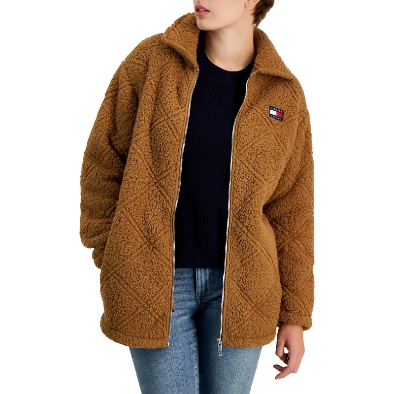 Elegant Wear Tommy Jeans Womens Short Warm Faux Fur Coat
