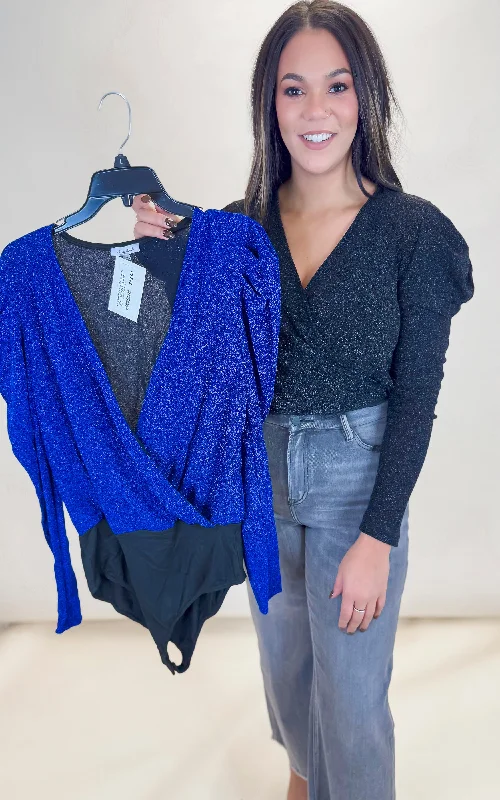 Effortless Style Long Sleeve Metallic Knit Bodysuit - Final Sale**