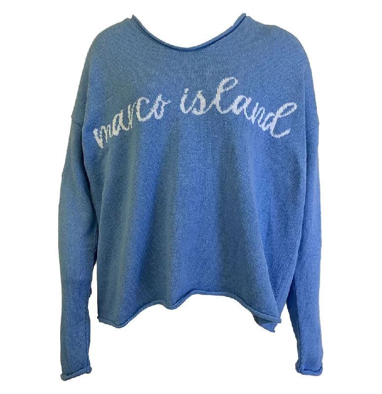 Classic Choice Island Trends Summer V-Neck Sweater - Light Blue