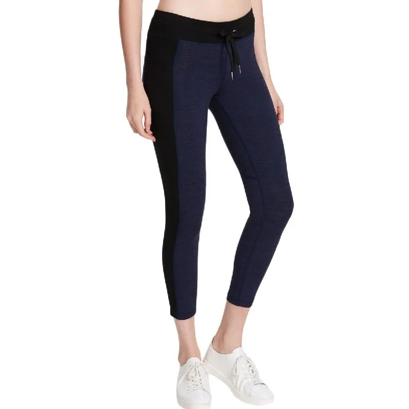 Calvin Klein Women's Heathered Cropped Leggings Creek Heather Size Large - Blue