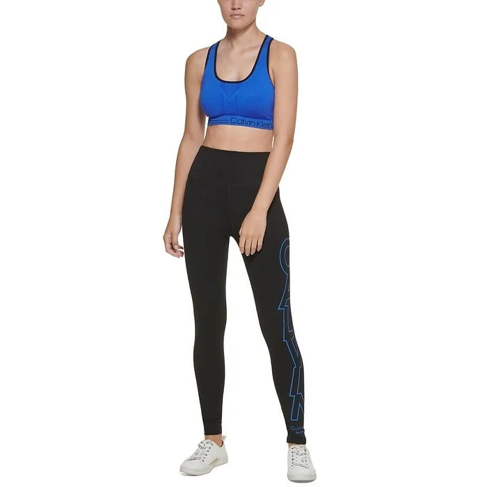 Calvin Klein Women's Medium Impact Sports Bra Blue Size Small - S