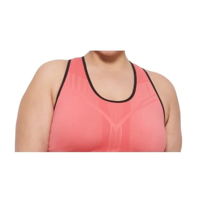 Comfortable Fashion Calvin Klein Women's Performance Plus Reversible Medium Impact Sports Bra Pink Size 2X