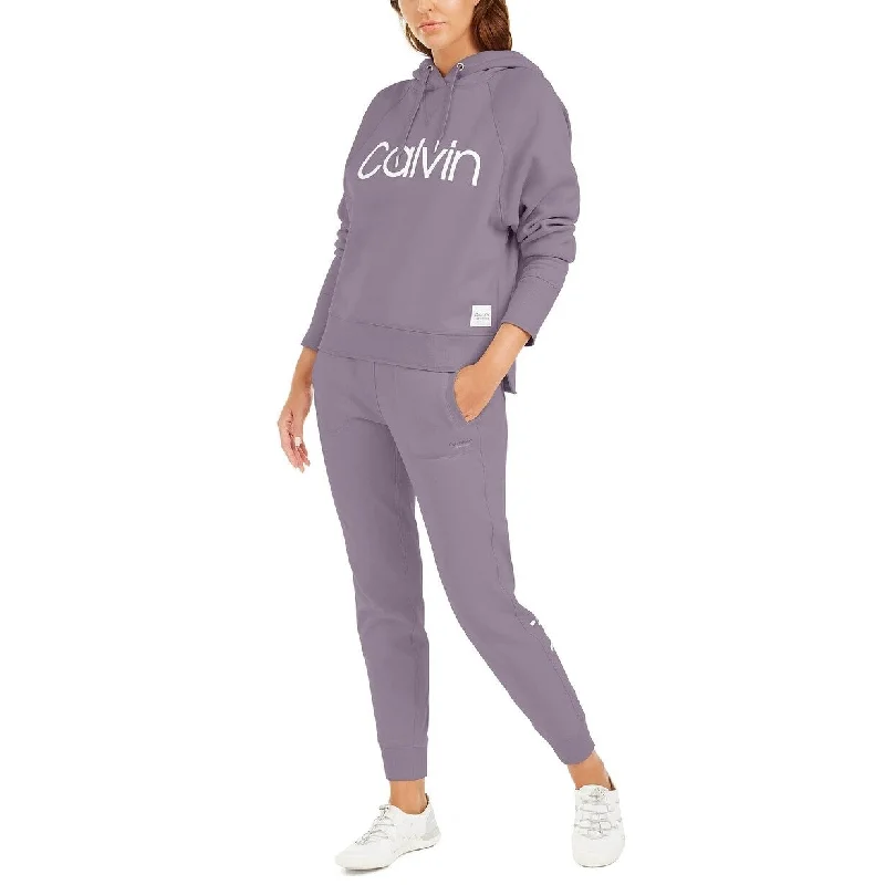 Casual Ease Calvin Klein Women's Performance Relaxed Logo Hoodie Purple Size Medium