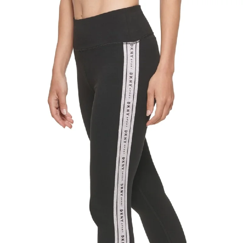 Goddess Style Dkny Women's Cropped Metallic Contrast 7/8 Leggings Gray Size Small