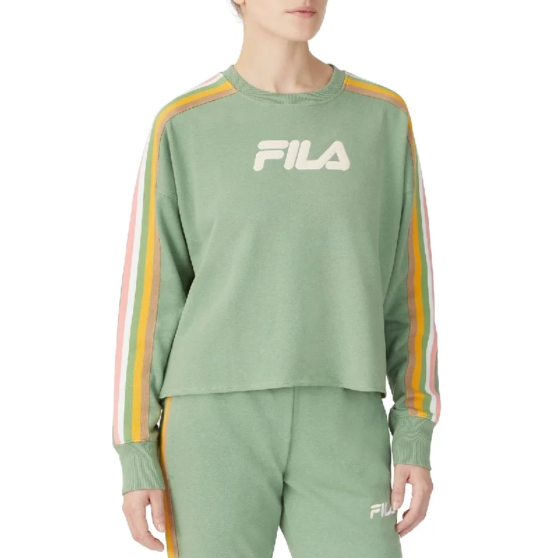 Spiritual Vitality Fila Women's Clover Crewneck Logo Colorblocked Sweatshirt Green Size 3X