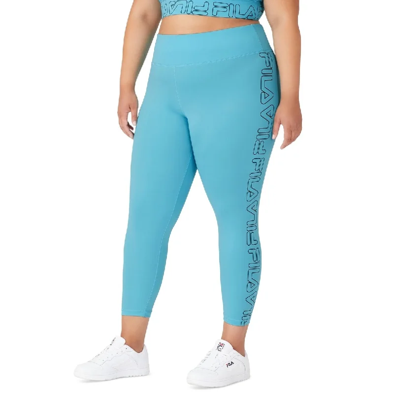 New Autumn And Winter Styles Fila Women's Logo 7/8 Leggings Blue Size 3X