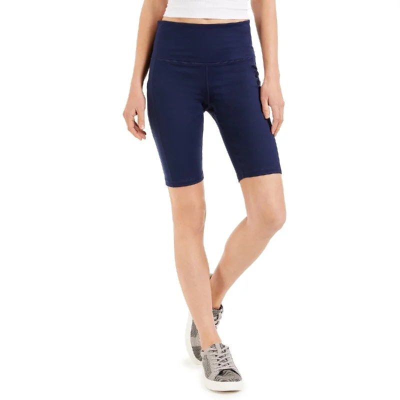 Fashion Wear ID Ideology Women's Compression High-Rise 10 Bike Shorts Blue Size Medium