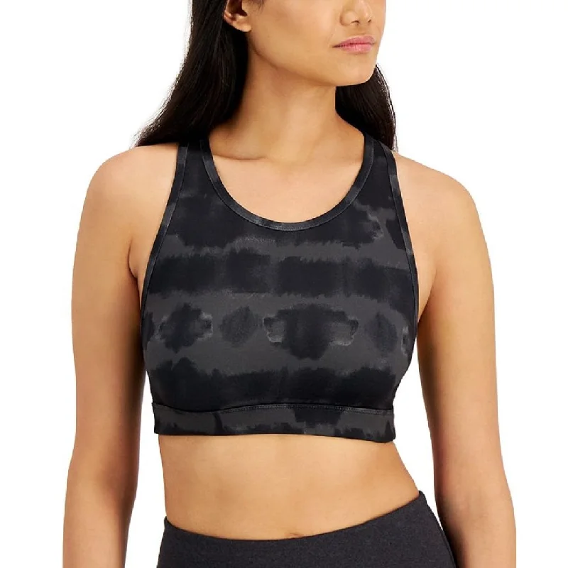 Id Ideology Women's Tie Dyed Reversible Sports Bra Black Size Large