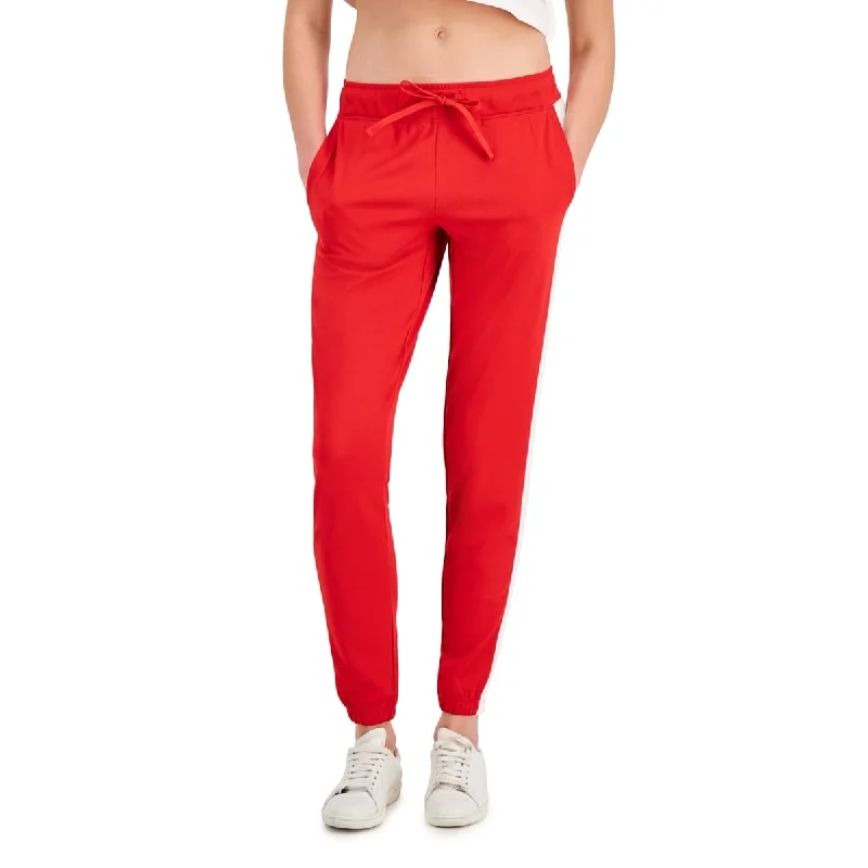 Trendy And Casual ID Ideology Women's Tricot Colorblocked Joggers Red