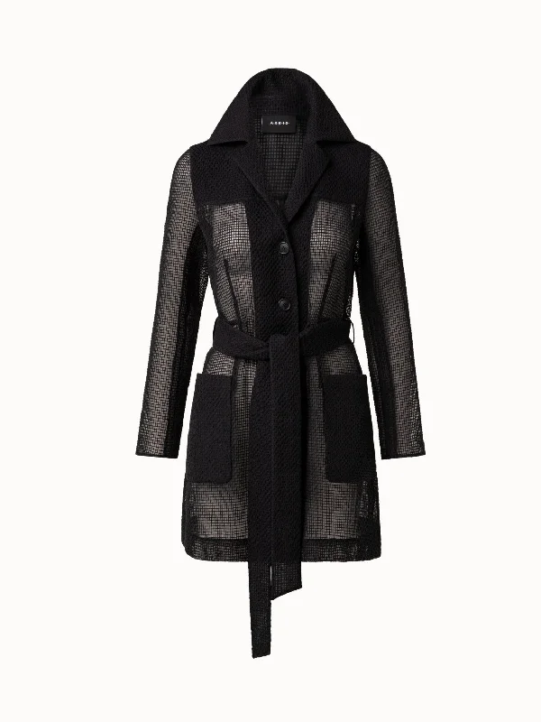 Fashion Comfort Cotton Techno Grid Short Coat