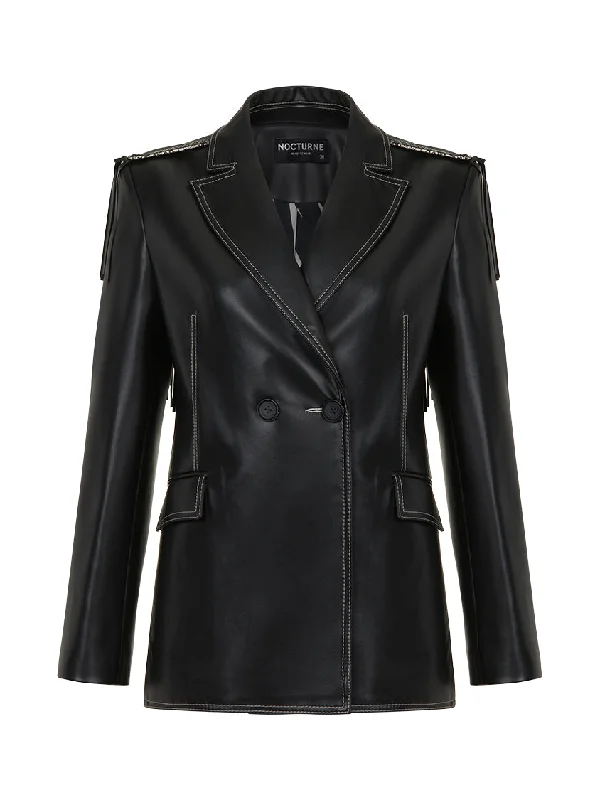 All-Day Wear Fringed Faux Leather Jacket