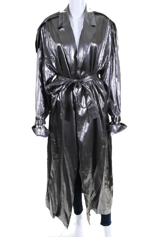 Short Design Lapointe Silver Trench Coat
