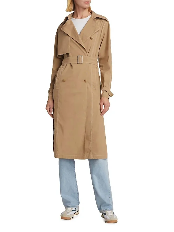 Cozy Fit Wear Last Night Trench Coat In Camel