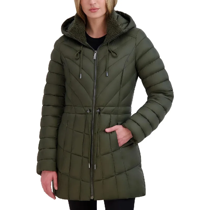 Integrated Design Laundry by Shelli Segal Womens Faux Fur Hooded Puffer Jacket