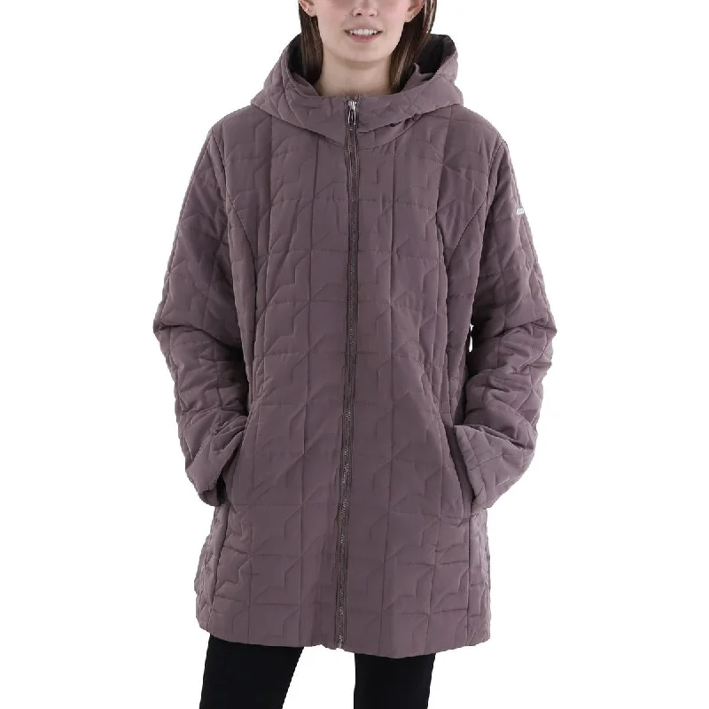 Effortless Style Laundry by Shelli Segal Womens Hooded Lightweight Quilted Coat
