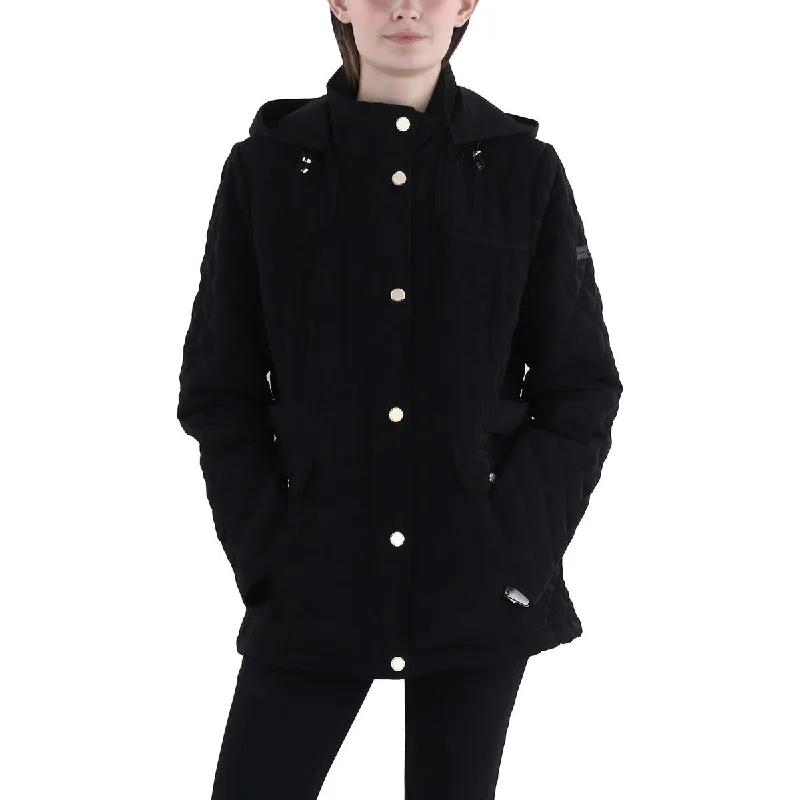 Simple Looks Laundry by Shelli Segal Womens Hooded Short Quilted Coat