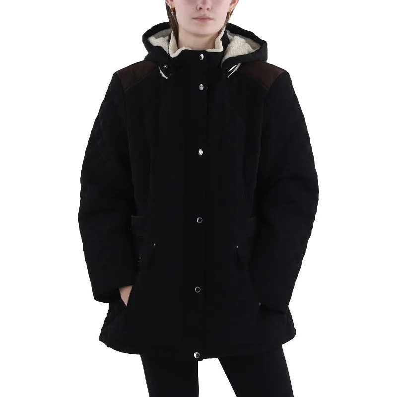 Warm Chic Outfits Laundry by Shelli Segal Womens Plus Faux Fur Hooded Quilted Coat Warm Chic Outfits Laundry by Shelli Segal Womens Plus Faux Fur Hooded Quilted Coat