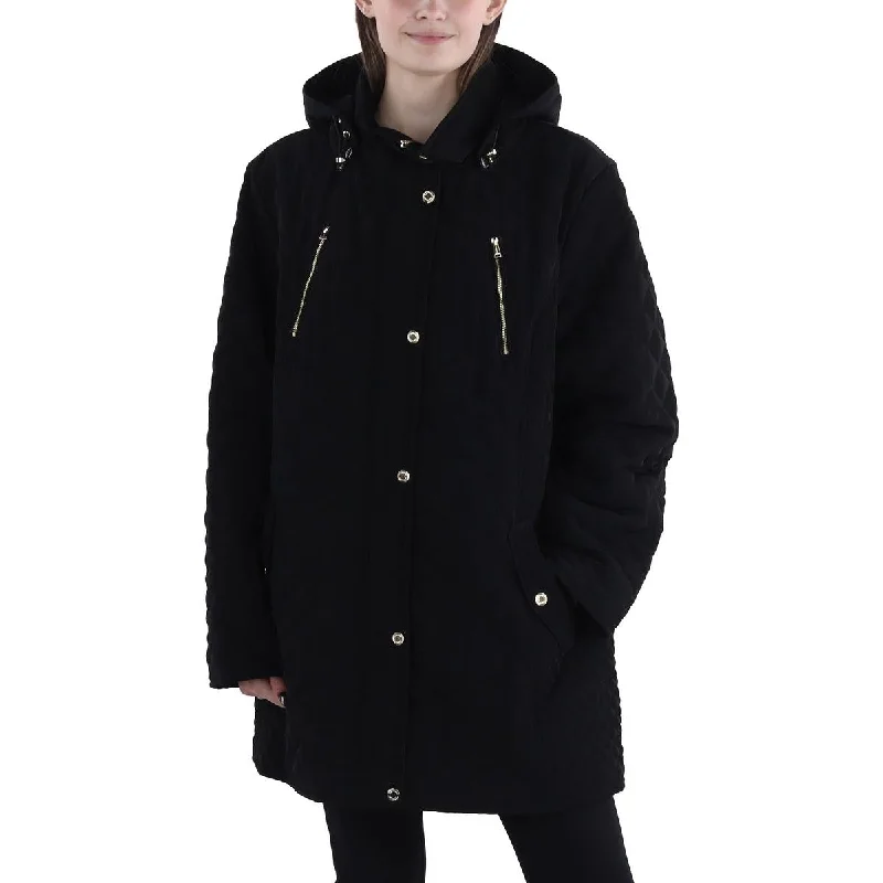 Casual Chic Outfits Laundry by Shelli Segal Womens Plus Hooded Short Quilted Coat