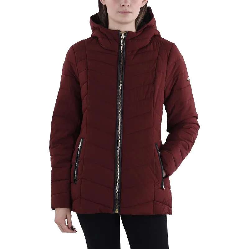 Soft Comfort Laundry by Shelli Segal Womens Quilted Hooded Puffer Jacket