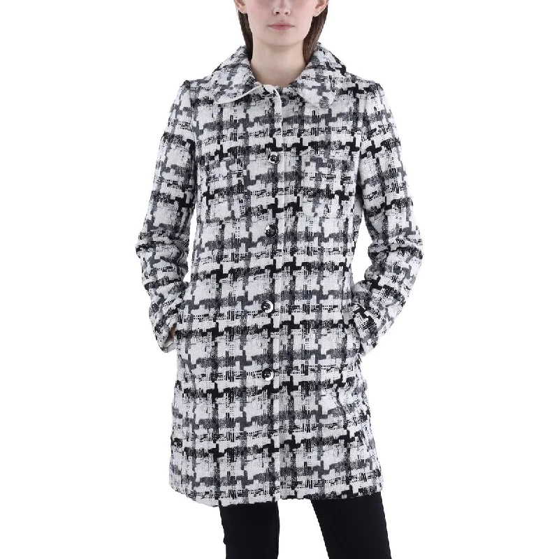 Laundry by Shelli Segal Womens Tweed Midi Walker Coat