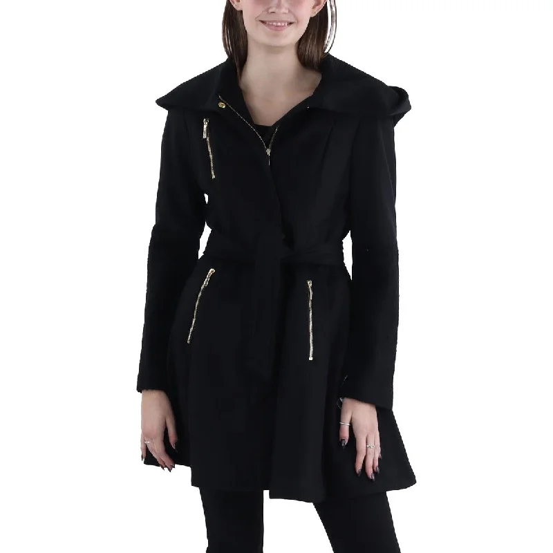 Comfortable Chic Laundry by Shelli Segal Womens Wool Blend Hooded Wool Coat