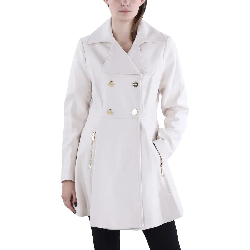 Trendy Layers Laundry by Shelli Segal Womens Wool Blend Long Wool Coat