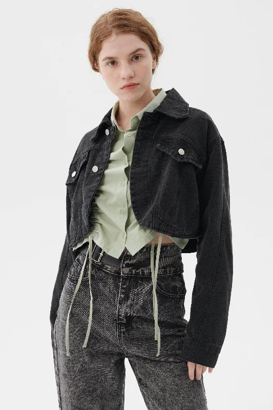Luxury And Elegant Lindsey Denim Cropped Jacket