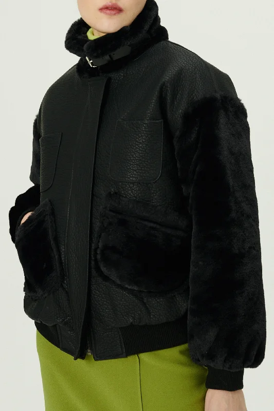 Spiritual Vitality Oli Faux Fur Aviator Jacket