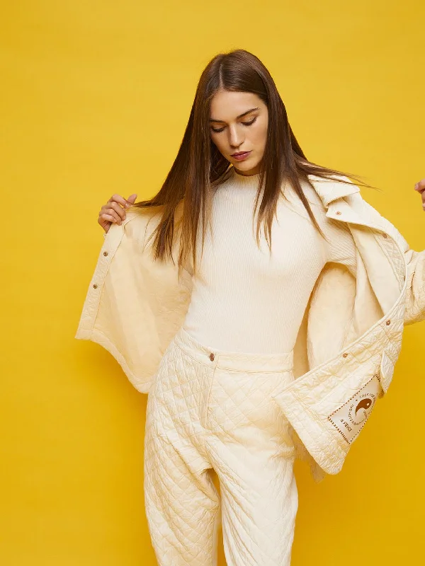 Comfortable Jeans Quilted Oversized Jacket