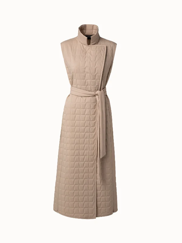 Cozy Shirts Quilted Trapezoid Long Gilet