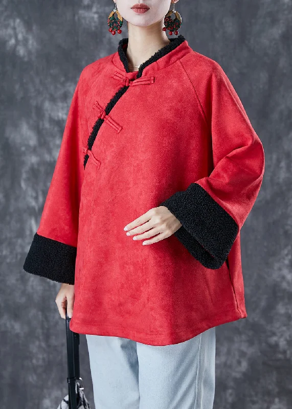 Body Design Vintage Mulberry Oversized Thick Cotton Chinese Style Coat Fall