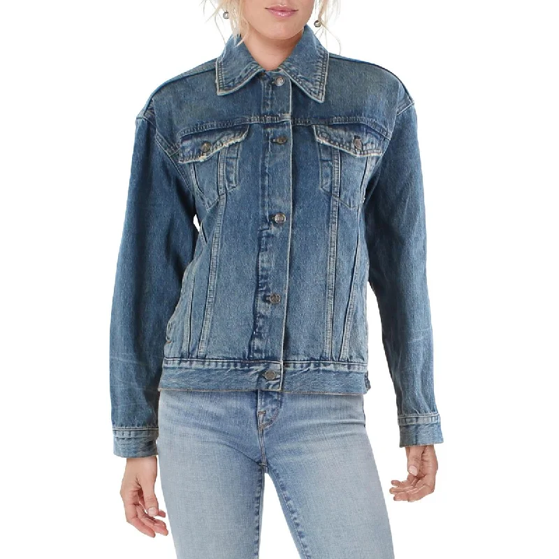Breathable Comfort We The Free Womens Light Wash Midi Denim Jacket