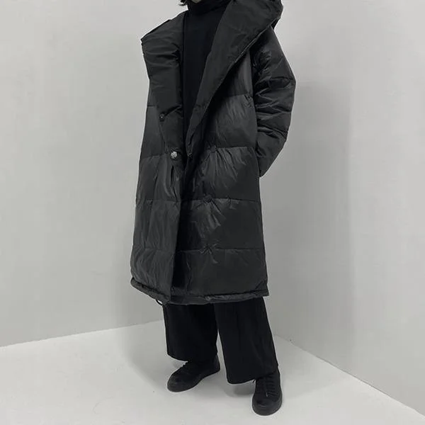 Warm Atmosphere Winter Fashion New Big Turn down Collar Loose Keep Warm Black All-match Coat Warm Atmosphere Winter Fashion New Big Turn down Collar Loose Keep Warm Black All-match Coat