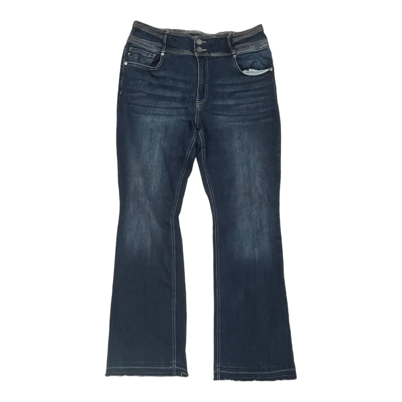 Economic Outlook Jeans Boot Cut By Kancan In Blue Denim, Size:14