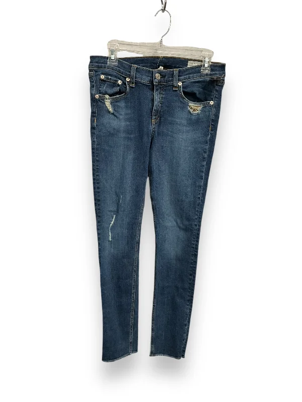 Jeans Straight By Rag And Bone In Blue Denim, Size: 8