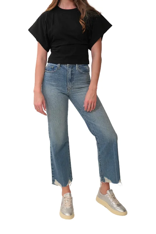 Le Jane Crop Jeans In Varsity Blues Chew