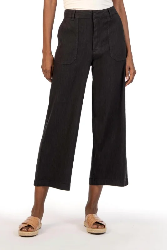 Easy Chic Wear Topaz Wide Leg Pants In Black