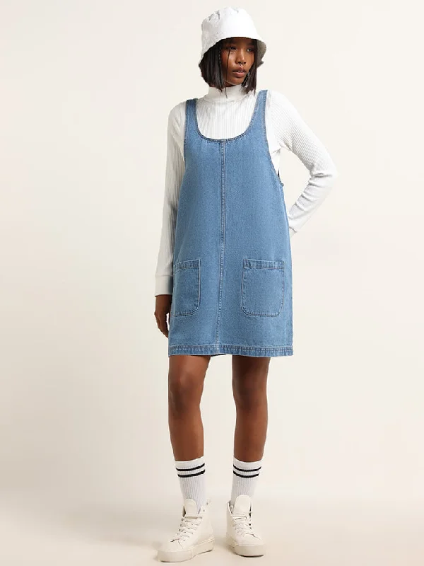 Exquisite Craftsmanship Nuon Light Blue Straight Denim Dress