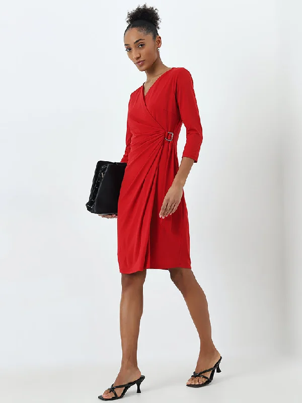 Wardrobe Red Wrap Dress