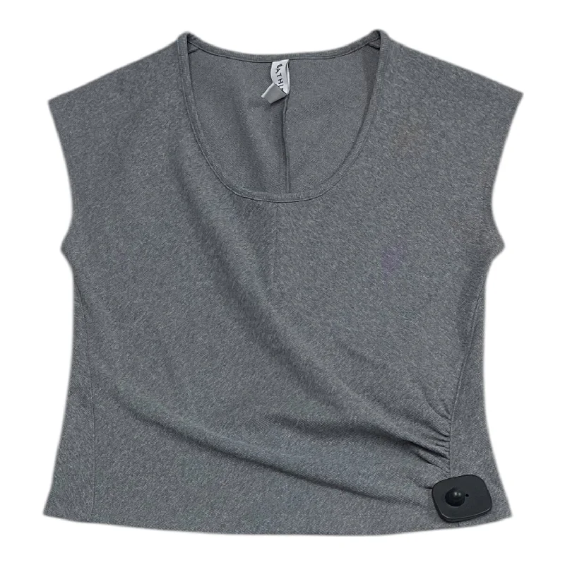 Athletic Top Short Sleeve By Athleta In Grey, Size: S