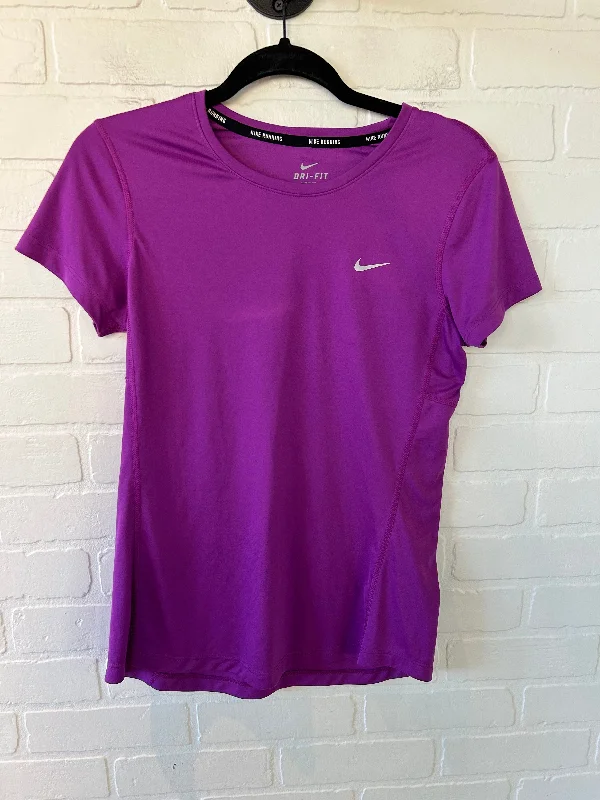 Athletic Top Short Sleeve By Nike In Purple, Size: S